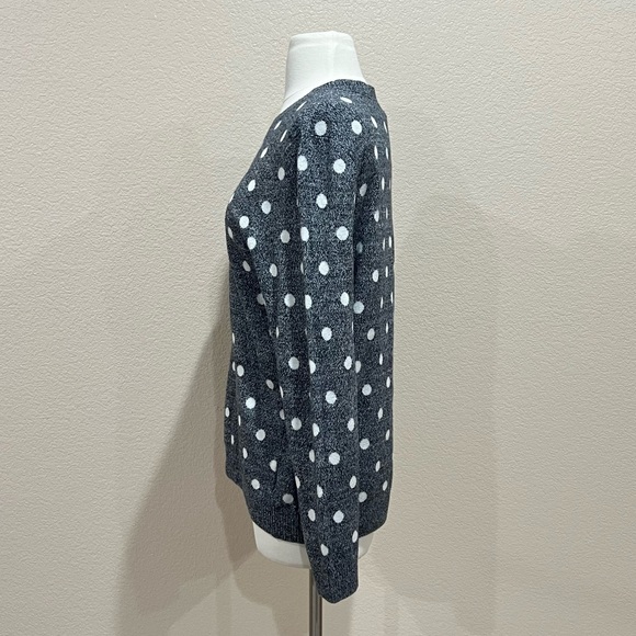 Charter Club Grey Marled Polka-Dot Sweater Size Large - Picture 3 of 8